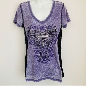 Women’s Harley Davidson T-Shirt Burnout La…